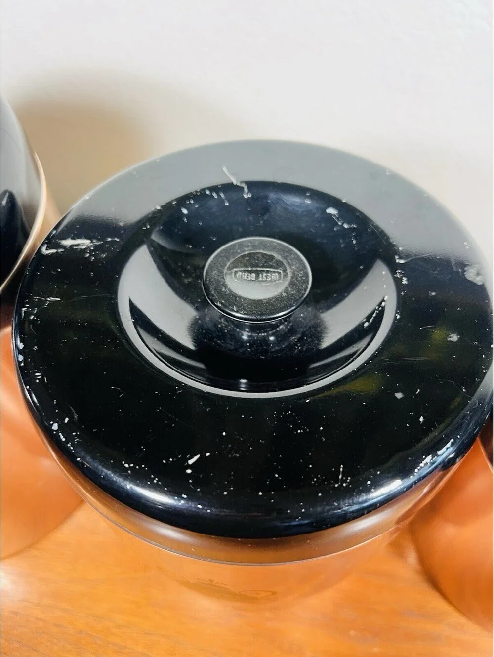 VTG 4 West Bend Copper Color Aluminum Kitchen Nesting Canisters w/Black Lids USA